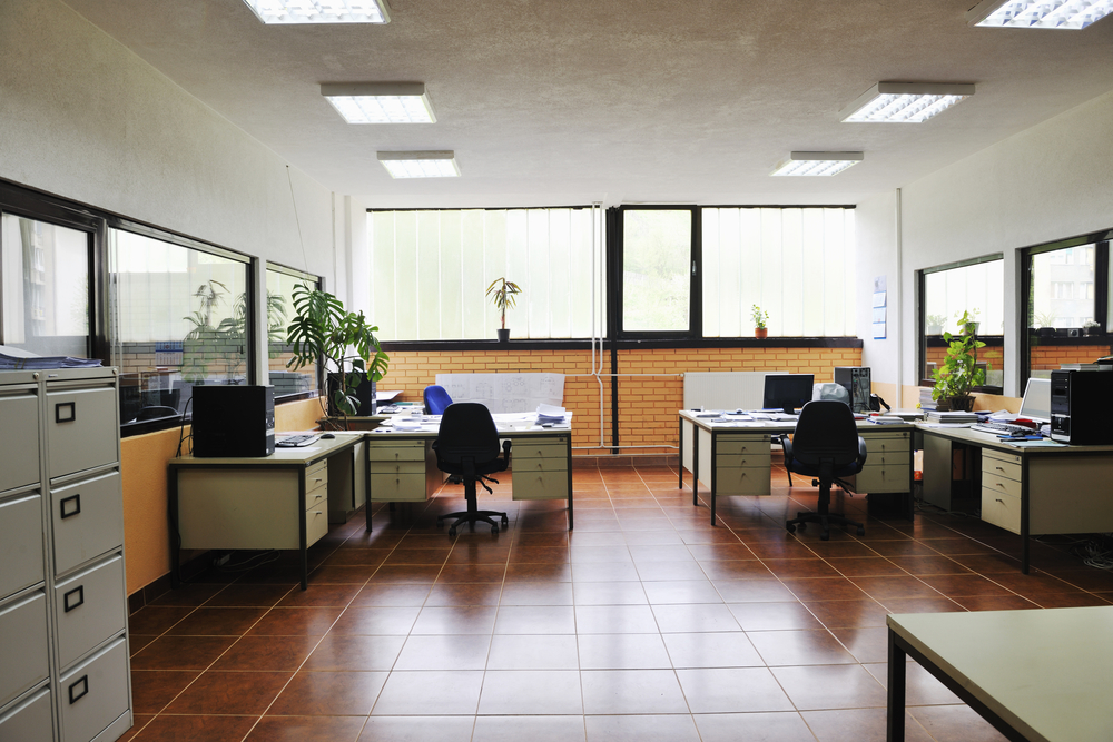 bright empty office indoor with computers-1